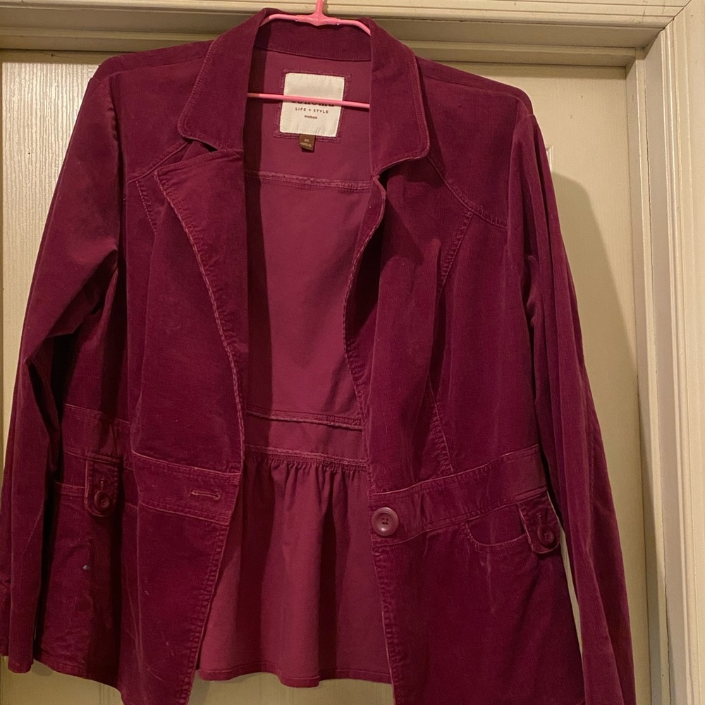 Maroon Corduroy Blazer